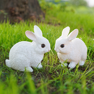 家居饰品花园盆景小饰品装饰庭院展示柜可爱兔子治愈系迷你小摆件
