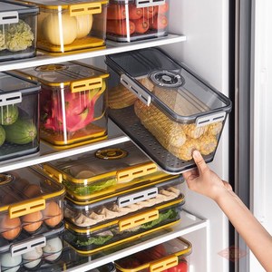 加厚食品级冰箱食物收纳盒透明保鲜盒饺子带盖鸡蛋和冷冻室泡菜盒