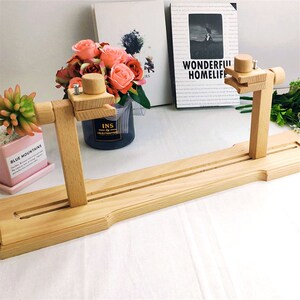 500人付款淘宝超大号实木台式绣架手工十字绣架子家用diy刺绣架绣花绷