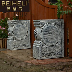 镇宅方形仿石雕老石墩子底座中式庭院门墩抱鼓石大门口门当户对