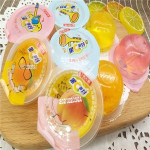 马大姐果c派对果肉果冻黄桃桔子菠萝口味小果冻零食散装500g