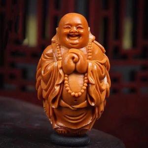 舟山苏工橄榄核手工雕刻大肚弥勒佛单籽挂件文玩橄榄胡手把件佛头