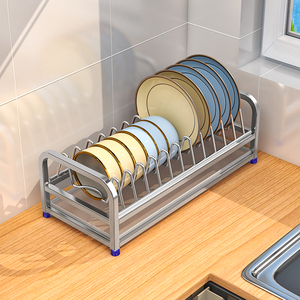 不锈钢304沥水架碗盘架碗碟收纳架碗盘碗架单层柜内水槽小型碗架