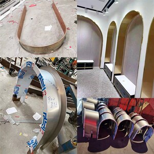 室内拱形门门套 不锈钢玫瑰金包边直角门套 钛金天v花吊顶装饰圆