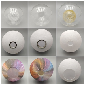 圆球形吊灯玻璃灯罩配件 e27螺纹月球星空3D科技打印台灯壁灯外壳