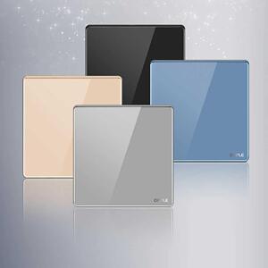 新款开普开关t17星空灰玻璃面板欧关插座流光金钢化璃玻梦幻蓝.