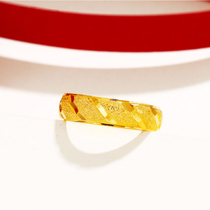 周大福星24k越南沙金999黄金首饰开口戒指指环车花戒正品久不掉色