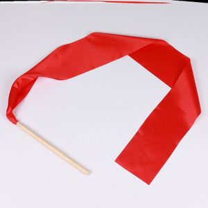 体操彩带棒儿童彩色丝带布条玩具早教舞蹈广场舞木棒红绸带棍子