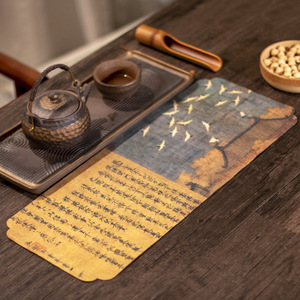 防水麂皮绒小茶垫古风茶席茶桌布高端桌旗新中式禅意茶壶垫小轻奢