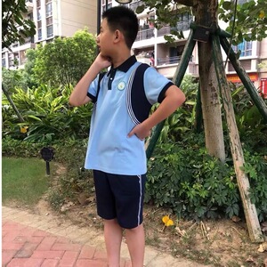 东莞南城阳光 第六小学校服学生纯棉夏装运动服长短裤套装上衣薄