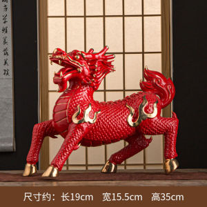 红色火麒麟摆件