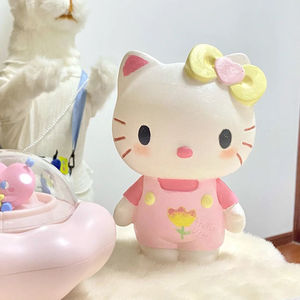 hellokitty石膏娃娃涂色石膏kt猫女孩上色石膏白胚陶瓷存钱罐涂色