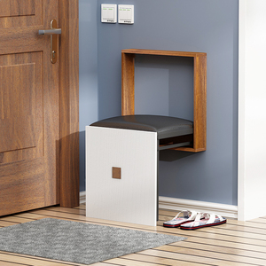 门口换鞋凳可收纳换鞋凳挂墙家用折叠壁挂式折叠玄关椅折叠小凳子
