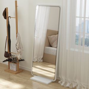 全身镜实木带底座可移动家用穿衣镜卧室高清镜子试衣落地镜简约