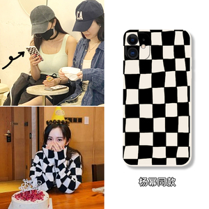 杨幂同款棋盘格ins适用苹果13手机壳iiphone12/11pro女格子保护套