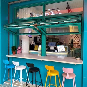 铝合金无液压杆上下折叠窗户小吃档口咖啡店吧台s多点停提升提拉