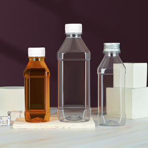 250ml饮料瓶一次性带盖食品级方形果汁油样矿泉水瓶奶茶塑料瓶子