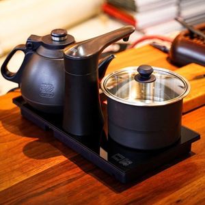 吉谷tc001火山岩黑色款全自动烧水壶恒温台嵌两用三合一电热水壶