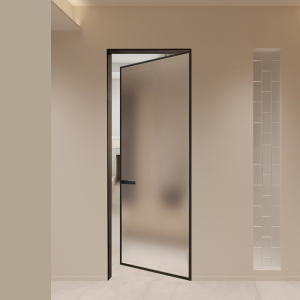 隐形油砂玻璃门极简窄边隐框长虹玻璃铝合金厨房卫生间阳台平开门