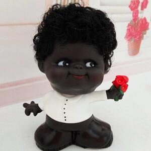 喜怒哀乐摆件小黑人摇头表情娃娃创意家居桌面装饰品礼物搪胶公仔
