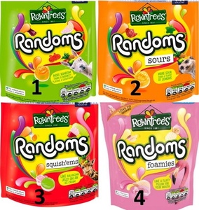 英国rowntrees randoms sour/foamies/squishem/水果软糖 儿童