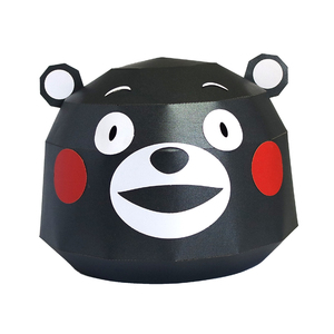 可头戴熊本熊头套免裁剪纸模diy手工可爱全脸面具派.对表演搞怪