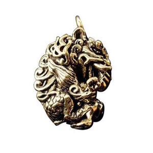 新品纯黄铜吊h心神话神q兽食梦兽食梦貘钥匙扣实坠u挂件项坠文玩