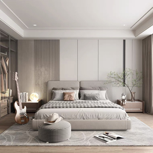 仿格栅立体主卧床头壁布轻奢电视背景墙装饰壁画全屋无缝定制墙布