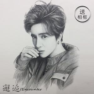 画像定制手写素描彩铅名字手绘真人照片肖像画定制画名字作画1人付