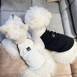 likipet夏季宠物ins黑白潮牌吊带背心比熊雪纳瑞泰迪狗狗猫咪衣服