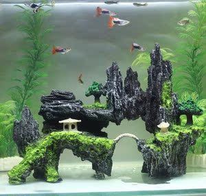 鱼缸造景套装成品摆件沉水创意流沙瀑布海底世界小内大型圆形全套