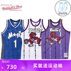 Mitchell Ness复古篮球衣刺绣AU球员版NBA魔术队00赛季麦迪篮球服
