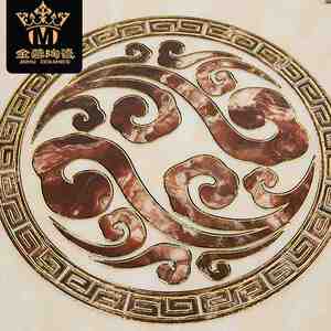 高档地砖拼花瓷砖客厅入户玄关祥云拼图地板砖仿水刀拼花餐厅中式