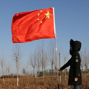 手摇旗杆旗帜杆子收缩旗子战旗队旗手持不锈钢伸缩手举4米手挥3米