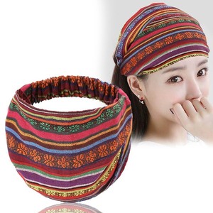 头巾女包头头尚民族风棉麻绣花宽发带发白发头带时套帽z子发饰遮