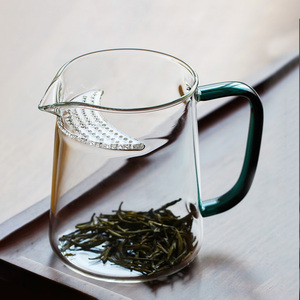 加厚玻璃泡茶杯耐高温公道杯一体式月牙过滤茶水分离带过滤公杯子