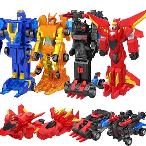 新品德爆速超速合体玩具碰撞变形跑车男孩兽魂机器人机甲爆裂翎空