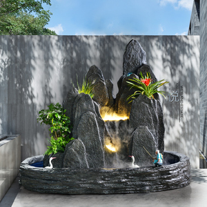 大型假山流水喷泉室外别墅花园庭院户外阳台鱼池造景山水景观摆件
