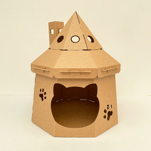 瓦楞纸diy纸箱猫屋原创蒙古包不掉屑耐磨大空间可拆卸折叠猫抓板