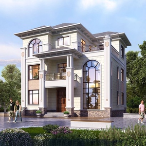 三层别墅设计图纸欧式房屋楼房建筑施工效果图农村自建房设计图纸