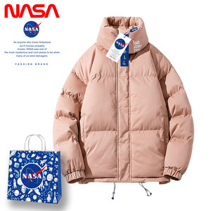 NASA联名羽绒棉服女潮牌北方冬季防寒保暖围领情侣面包棉衣外套男