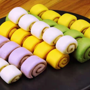 果蔬彩色馒头手工无添宝剂w宝加营养早餐粗粮七彩小馒头食面早点