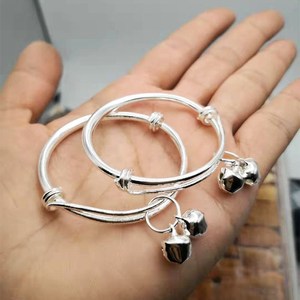 电镀锌合金宝宝古风铃铛有声脚镯婴儿银脚环小孩男女童腿脚链手环