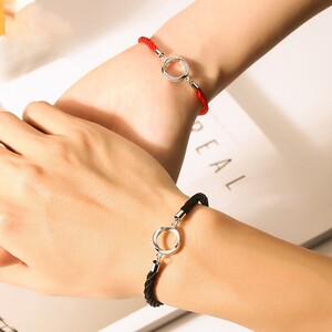 网红已有小祖宗纯银网红情侣手链一对异地恋编织绳纪念抖音送男友