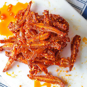 牙尖香辣小银鱼麻辣小鱼干罐装小鱼仔即食盒装鱼干