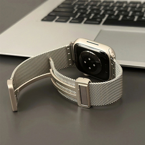 适用于applewatchs9表带新款米兰尼斯iWatch8/7/6/5/4/3Ultra2苹果手表表带智能运动创意s9腕带高级感金属