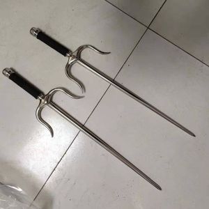空手道短叉浪人叉双叉钢叉功夫尺实心钢制三股叉铁叉武术十手铁尺