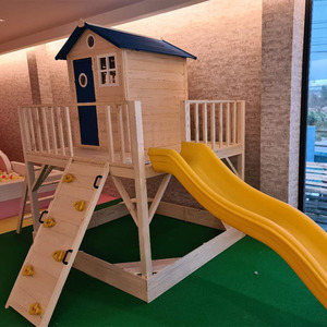 木游戏屋幼儿园户外大型玩具攀爬树屋粉色游乐园滑梯儿童客厅木屋