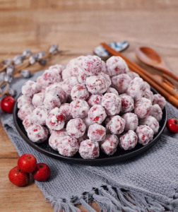 新鲜现做冰糖山楂糖雪球糖霜衣炒红果冰糖葫芦老式手工食品甜山楂