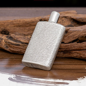 纯银999高档专用银酒壶户外便携式酒壶3两迷你随身洋酒口袋小酒壶